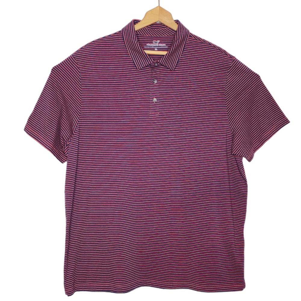 VINEYARD VINES Golf Polo Shirt Striped - Pima Cotton Blend - XL